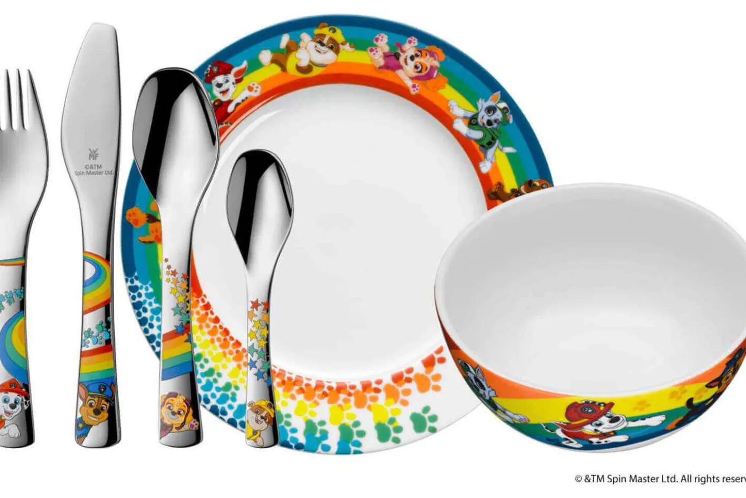 Coffret repas enfant WMF Pat'Patrouille acier inox 18/10 et porcelaine