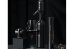 Coffret tire-bouchon électrique et accessoires pour le vin Cheer Moda Matrix - Noir & Bronze