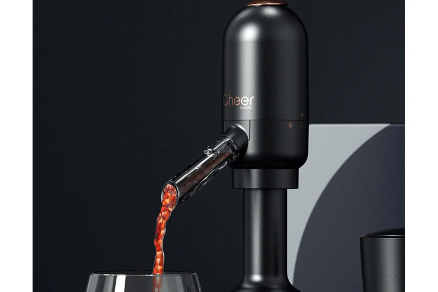 Coffret tire-bouchon électrique et accessoires pour le vin Cheer Moda Matrix - Noir & Bronze