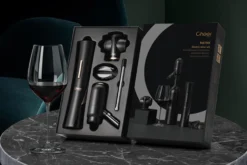 Coffret tire-bouchon électrique et accessoires pour le vin Cheer Moda Matrix - Noir & Bronze