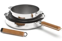 Coffret trio poêles et casserole Cookut La Merveilleuse en inox finition miroir