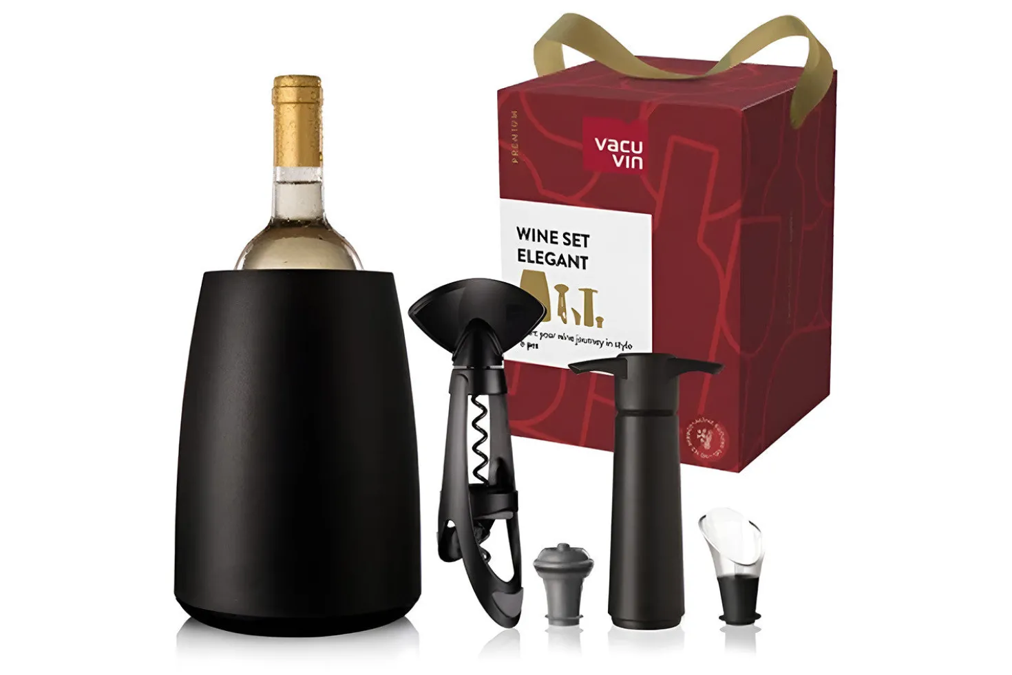 Coffret Vin Elégant Vacu Vin 5 accessoires
