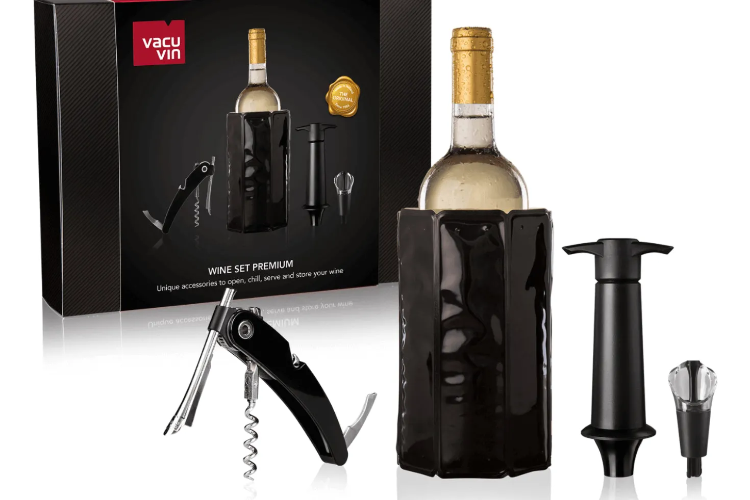 Coffret vin Vacu Vin Premium à 4 pièces