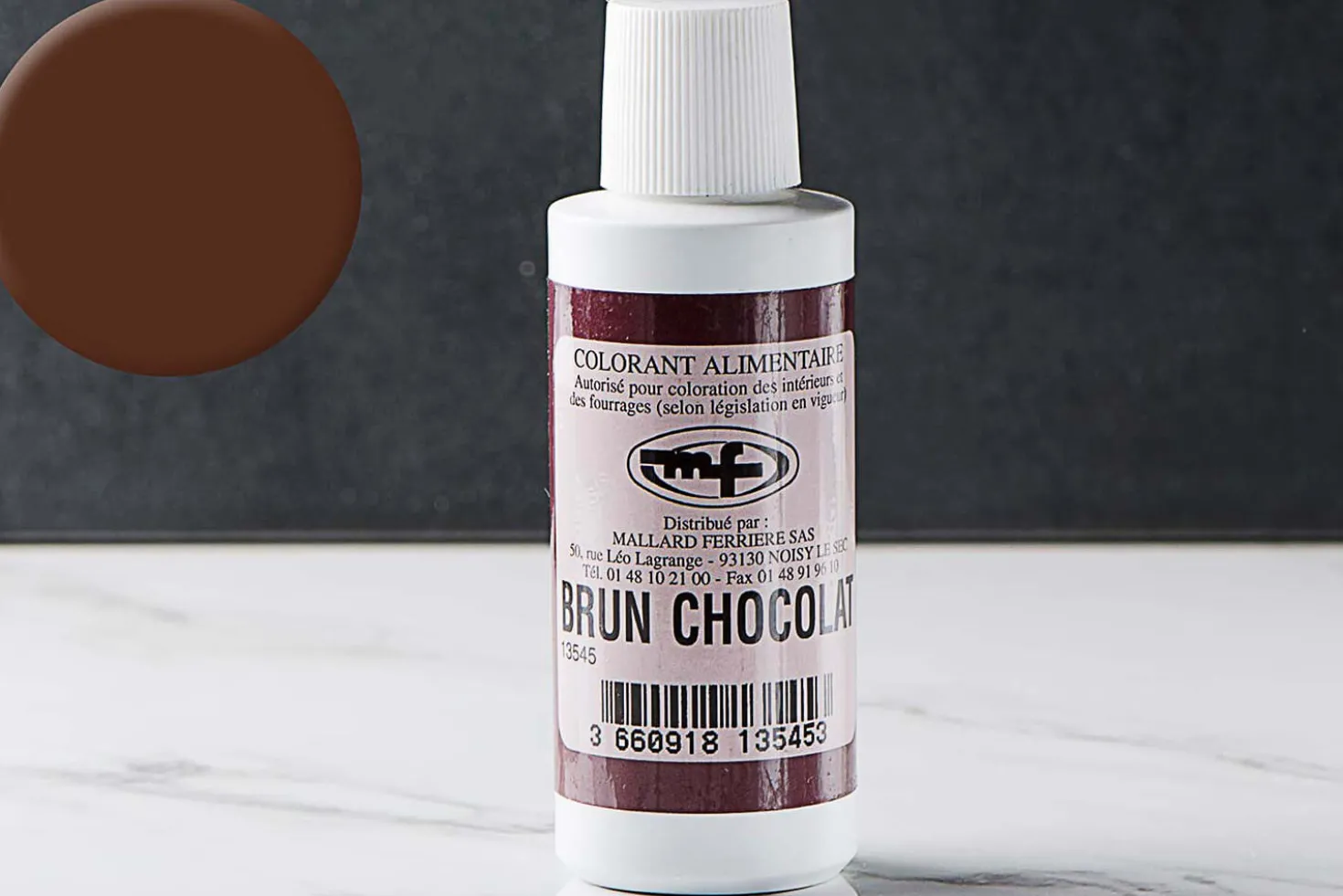 Colorant alimentaire liquide Mallard Ferrière brun chocolat 100ml
