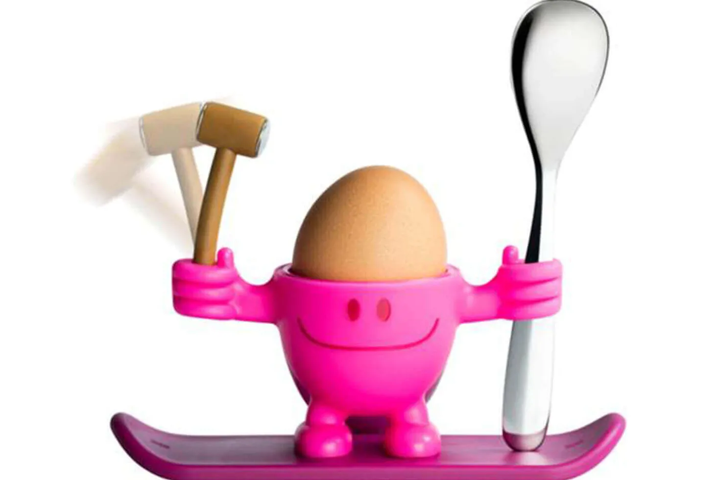 Coquetier enfant WMF McEgg rose avec cuillère