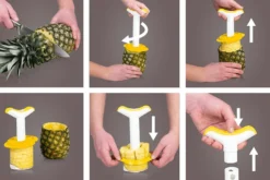 Coupe-ananas Vacu Vin 4863260 en polymère blanc