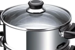 Couscoussier Beka Polo 24cm en acier inoxydable 18/10 avec couvercle en verre