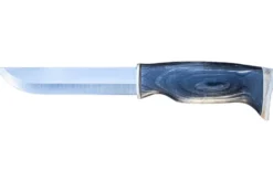 Couteau Arctic Legend Bear Knife AL880 artisanal lame 14,5cm manche en bois teinté + étui en cuir