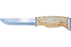 Couteau Arctic Legend Bear Knife AL866 artisanal lame 14,5cm manche en bouleau frisé + étui en cuir