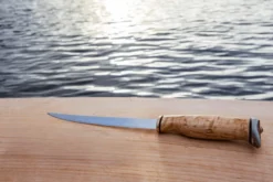 Couteau Arctic Legend Fillet Knife AL023 artisanal lame 16cm manche en bouleau frisé + étui en cuir