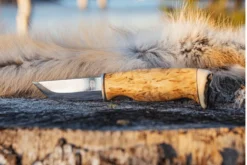 Couteau Arctic Legend Hunter's Knife artisanal AL941 lame 9cm manche en bouleau + étui en cuir