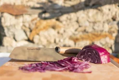 Couteau artisanal spécial 18cm Ambrogio Sanelli Cortello manche en noyer massif