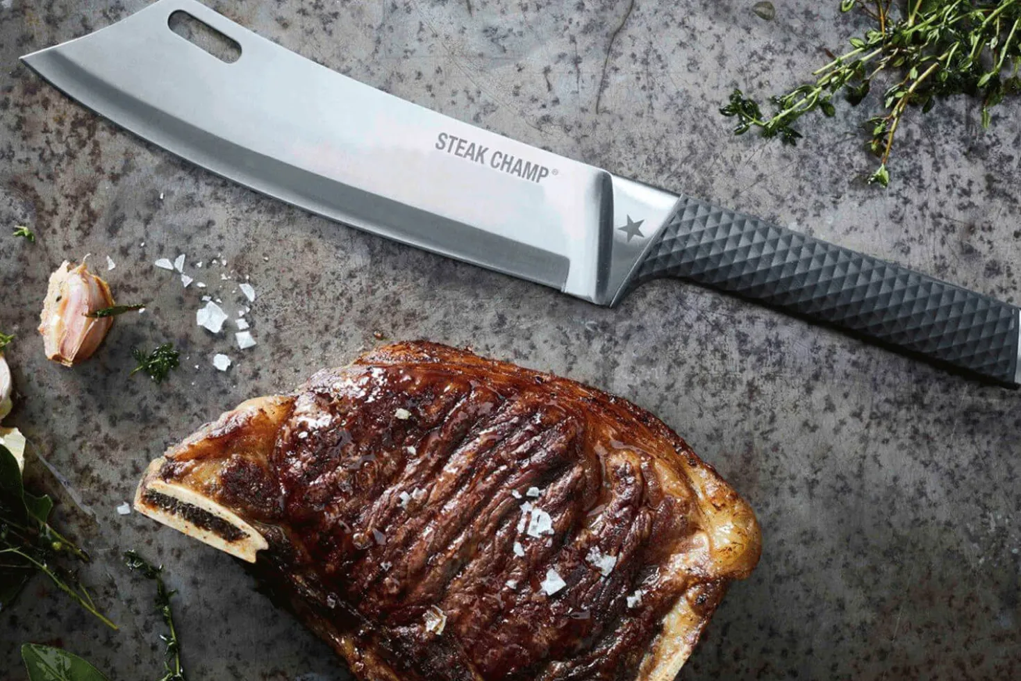 Couteau à barbecue Steak Champ 22cm manche en polymère