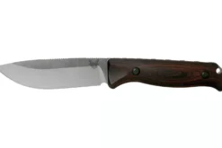 Couteau Benchmade Saddle Mountain Skinner 15002 lame 10,7cm manche bois stabilisé + étui en cuir