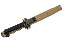 Couteau Benchmade SOCP 185SBK_1 lame semi-dentée 18cm manche ajouré en G10 taupe avec étui