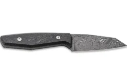 Couteau Böker AK1 Damas 122509DAM lame damassée 7,9cm manche en carbone + étui en cuir