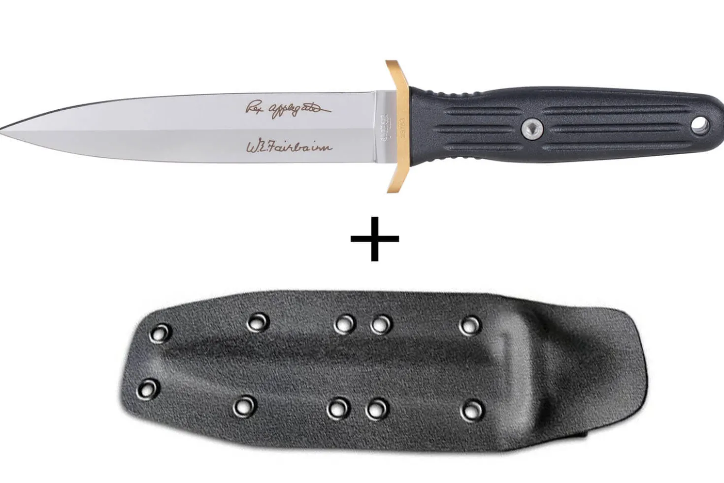 Couteau Böker Applegate Fairbairn Combat II 120543AF lame en acier 15cm manche synthétique noir + étui en kydex