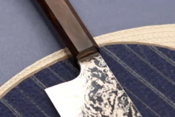 Couteau bunka 16,5cm japonais artisanal Hatsukokoro Ginga ATS-34 Damas ébène