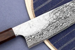 Couteau bunka 16,5cm japonais artisanal Hatsukokoro Ginga ATS-34 Damas ébène