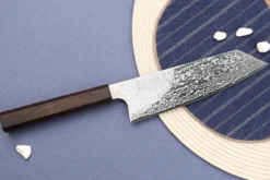 Couteau bunka 16,5cm japonais artisanal Hatsukokoro Ginga ATS-34 Damas ébène