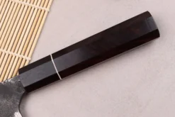 Couteau bunka 16,5cm japonais artisanal Naoki Mazaki WS2 Black Nashiji
