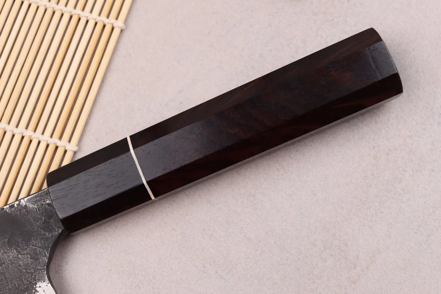 Couteau bunka 16,5cm japonais artisanal Naoki Mazaki WS2 Black Nashiji