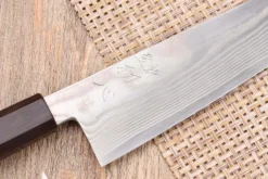 Couteau bunka 18cm japonais artisanal Hatsukokoro Ginsou Damas manche en ébène