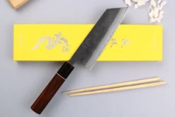 Couteau bunka 16,5cm japonais artisanal Yuzo Black Nashiji