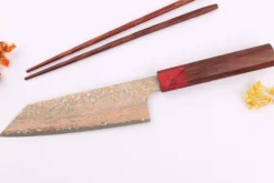 Couteau bunka 16cm japonais artisanal Takeshi Saji VG10 Rainbow Nashiji