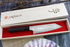 Couteau bunka japonais artisanal Takeshi Saji R2 Damas 18cm