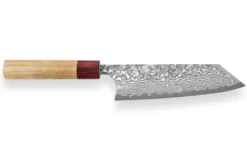 Couteau bunka japonais artisanal Yoshimi Kato 16,5cm VG10 Nickel Damascus cerisier