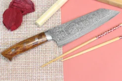 Couteau bunka japonais Takeshi Saji R2 Damas Mosaïque 18cm