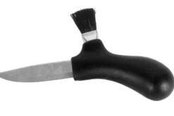 Couteau à champignons Mora Karl-Johan 10906 lame inox 6,2cm manche polypropylène noir + étui