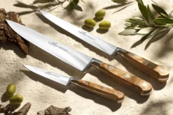 Couteau à découper Yatagan Sabatier Provençao 100% forgé 20cm manche en olivier