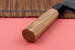 Couteau deba kiritsuke 15cm japonais artisanal Hatsukokoro Shirasagi manche en teck