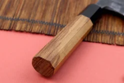 Couteau deba kiritsuke 18cm japonais artisanal Hatsukokoro Shirasagi manche en teck