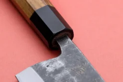 Couteau deba kiritsuke 18cm japonais artisanal Hatsukokoro Shirasagi manche en teck