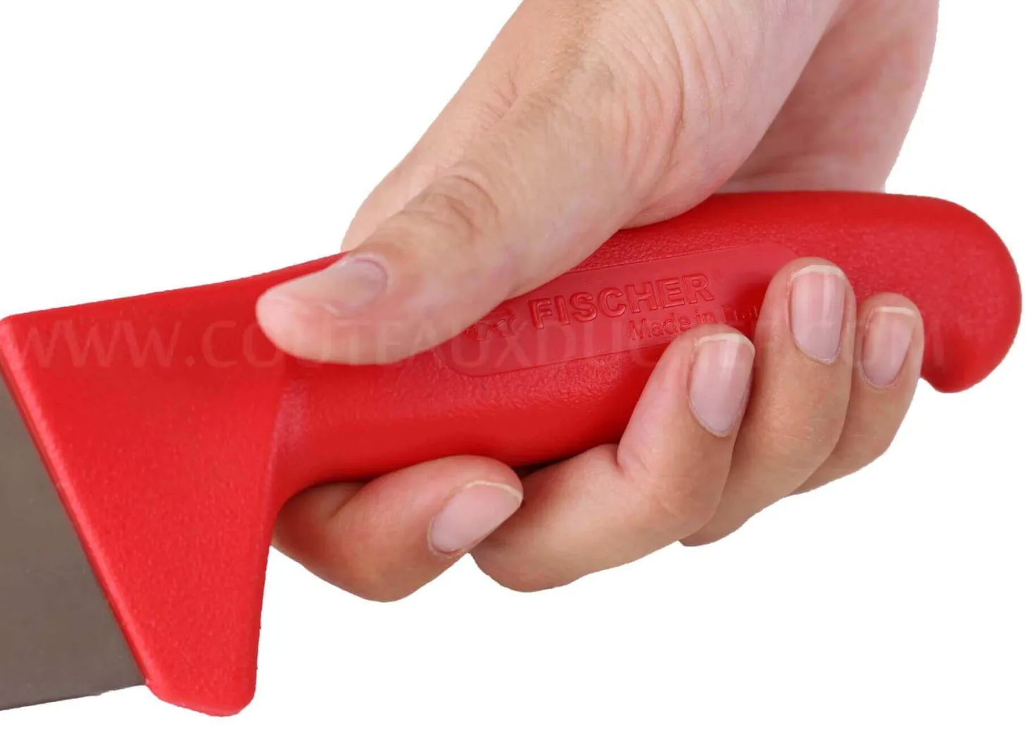 Couteau de boucher 28cm manche rouge Fischer