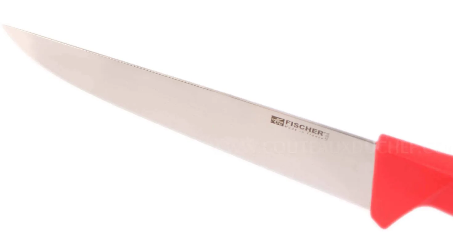 Couteau de boucher 28cm manche rouge Fischer