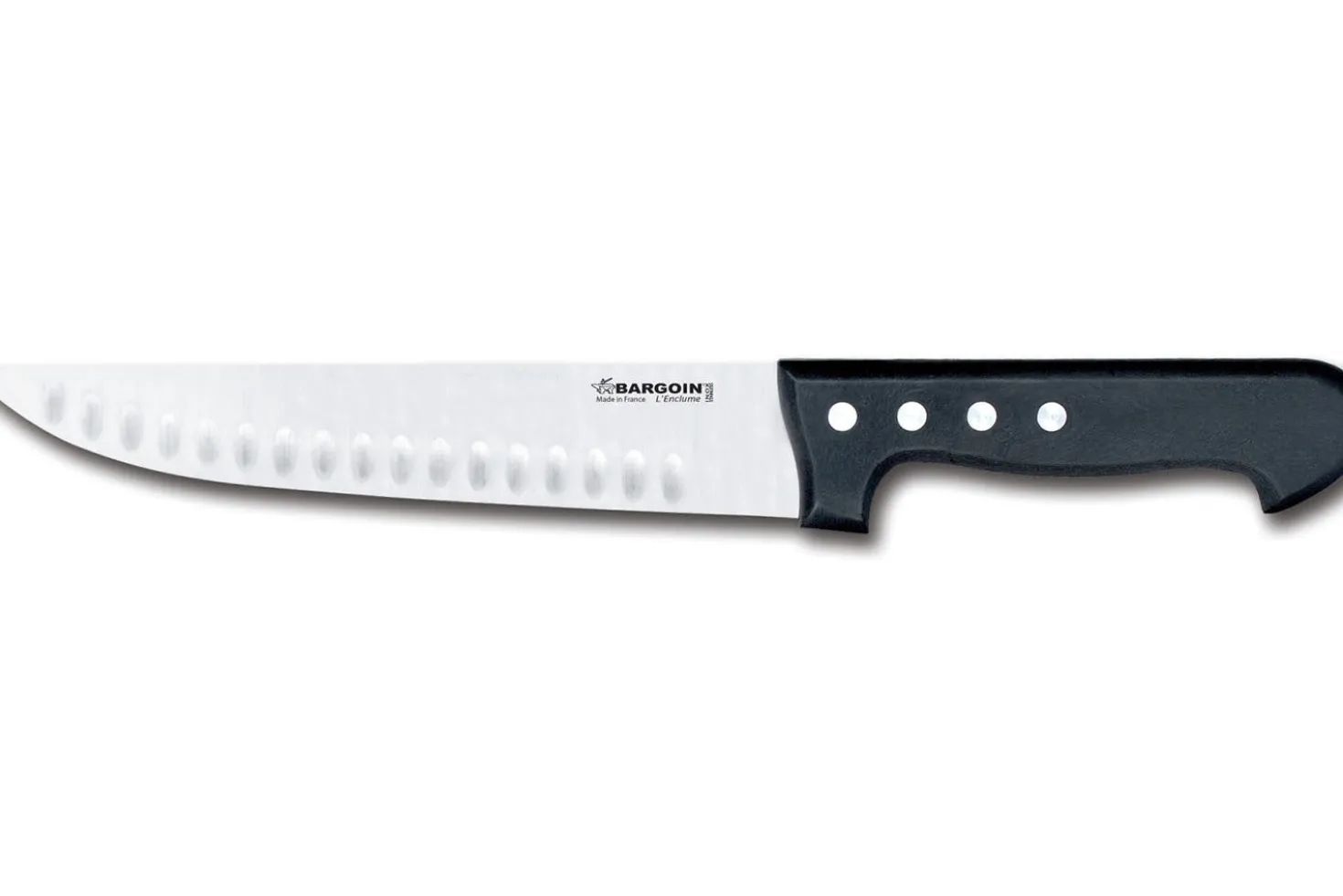Couteau de boucher lame alvéolée 23cm Classic 4 rivets Bargoin