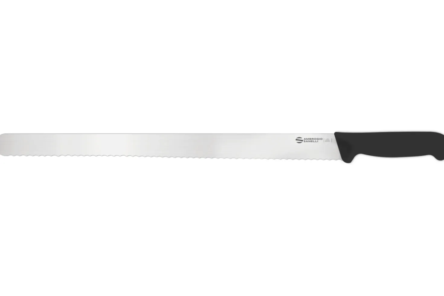Couteau de boulanger professionnel Ambrogio Sanelli Supra noir lame dentée