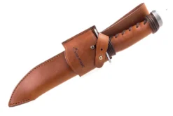 Couteau de chasse Wildsteer Kangal KAN0102 forgé lame tanto 17,5cm manche cuir + étui en cuir