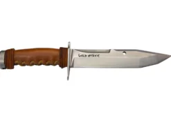 Couteau de chasse Wildsteer Kangal KAN0102 forgé lame tanto 17,5cm manche cuir + étui en cuir