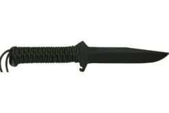 Couteau de chasse Wildsteer TX Wild TXW3112 lame noire 16cm manche paracorde Kaki + étui en nylon