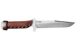 Couteau de chasse Wildsteer X Wild XW0102 lame 16cm manche cuir marron + étui en cuir