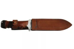 Couteau de chasse Wildsteer X Wild XW0102 lame 16cm manche cuir marron + étui en cuir