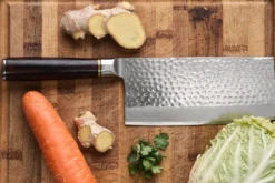 Couteau de chef chinois 17cm Fukito Ébène Damas martelé