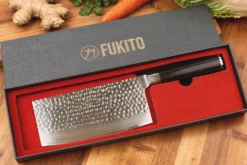 Couteau de chef chinois 17cm Fukito Ébène Damas martelé