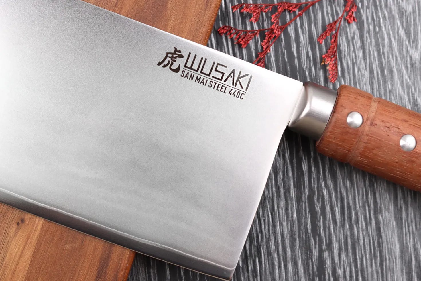 Couteau de chef chinois 17,5cm Wusaki Padouk San Mai