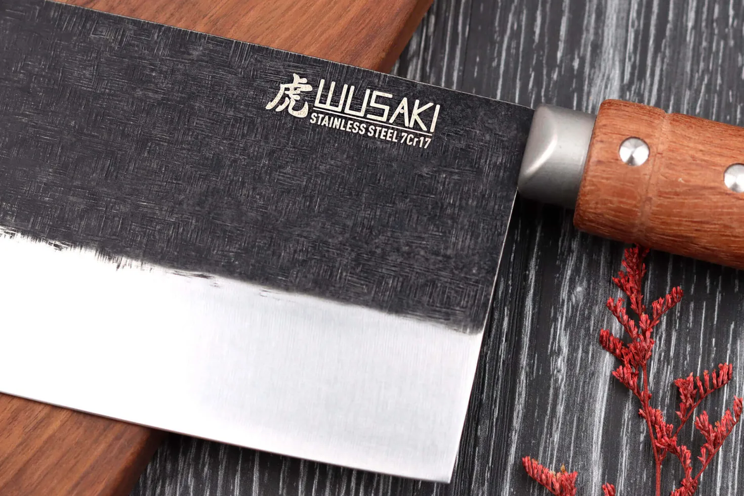 Couteau de chef chinois 17,5cm Wusaki Padouk